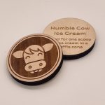 good for one scoop custom engraved wood nickel