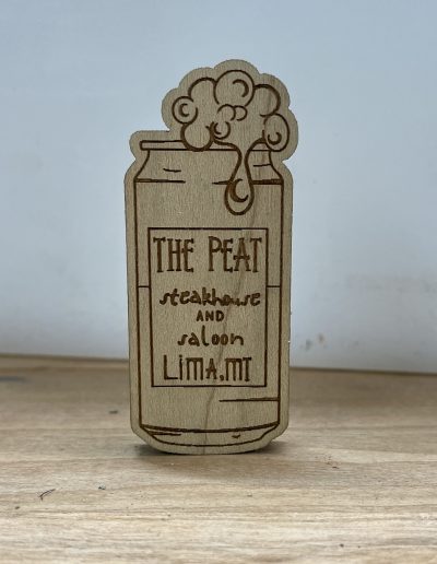 the peat custom shaped wood token