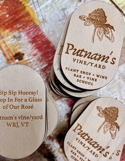 putnams vineyard custom shaped wood tokens